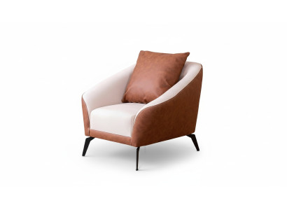 Sillón de cuero de lujo, moderno sillón de una sola plaza, muebles de sala de estar.
