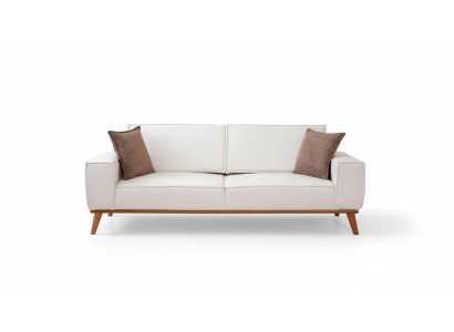 Conjunto de sala de estar blanco Elegante sillón de diseñador de 3 plazas Conjunto de 2 piezas