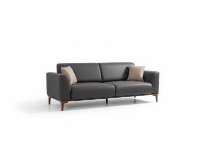 Sala de estar negro-beige Diseñador Conjunto 3 plazas Sillón de respaldo 2 piezas. Set