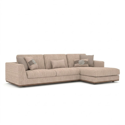 Muebles tapizados sofá esquinero beige de lujo sofá chaise longue forma L relax sofá acolchado sala de estar