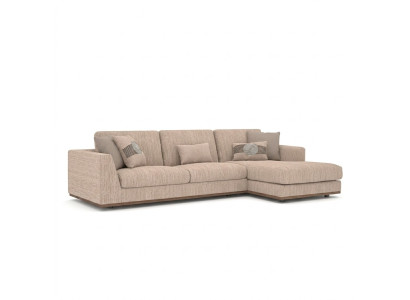 Muebles tapizados sofá esquinero beige de lujo sofá chaise longue forma L relax sofá acolchado sala de estar