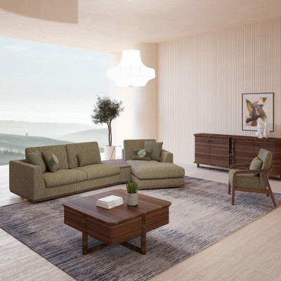 Juego de sala 2 piezas Completo Sofá de esquina Forma L Muebles de relax Sillón Moderno Textil