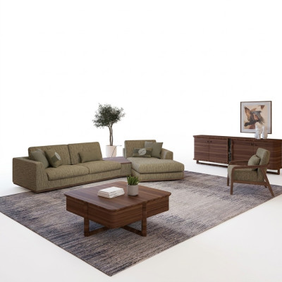 Juego de sala 2 piezas Completo Sofá de esquina Forma L Muebles de relax Sillón Moderno Textil