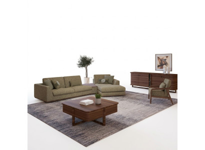 Juego de sala 2 piezas Completo Sofá de esquina Forma L Muebles de relax Sillón Moderno Textil