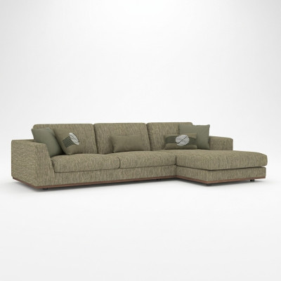 Sofá esquinero verde en forma de L, muebles tapizados modernos para la sala de estar, tela de sofá.