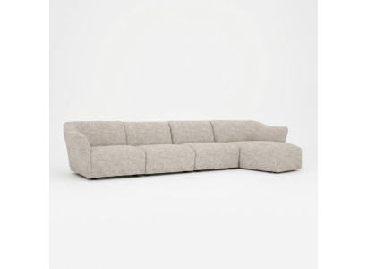 Sofá de salón en forma de L, conjunto de esquina de diseño, blanco, lujoso mueble tapizado.
