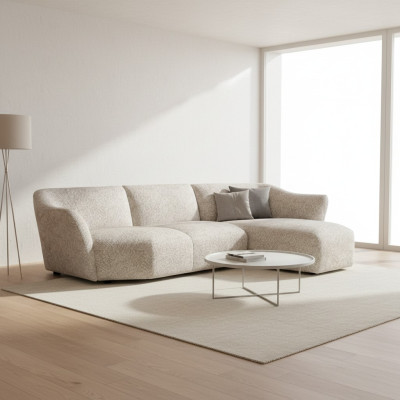 Sofá de esquina de salón en forma de L, conjunto de sofás tapizados de lujo en forma de L