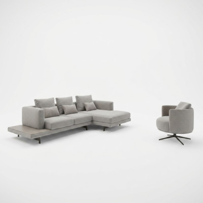 Juego de sala de estar, sofá esquinero en forma de L, nuevo sillón de lujo, mesa de centro de madera.