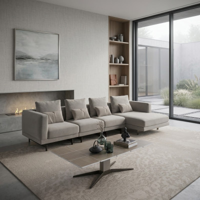 Conjunto de esquina de lujo completo Sofá en forma de L Sofá de diseñador Moderno amueblamiento