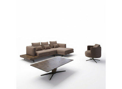 Juego de sala conjunto de sofás sofá sillón en forma de L mesa de centro de madera.