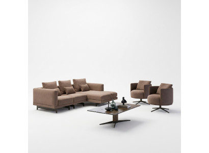 Sofá conjunto de lujo Muebles Sofa Forma de L 2x Sillón Muebles tapizados Nuevo Mesa de centro