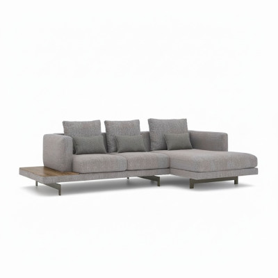 Conjunto de sala de estar, sofá esquinero en forma de L, gris, sofá, diseñador de muebles tapizados.