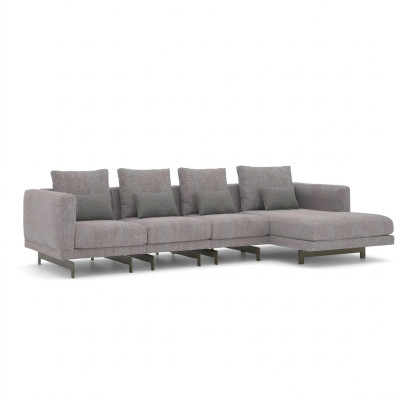 Sofá esquinero en forma de L Relajarse Sala de estar Gris Esquina Salón Conjunto Sofá tapizado Mueble