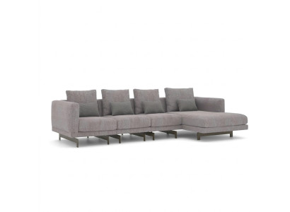 Sofá esquinero en forma de L Relajarse Sala de estar Gris Esquina Salón Conjunto Sofá tapizado Mueble