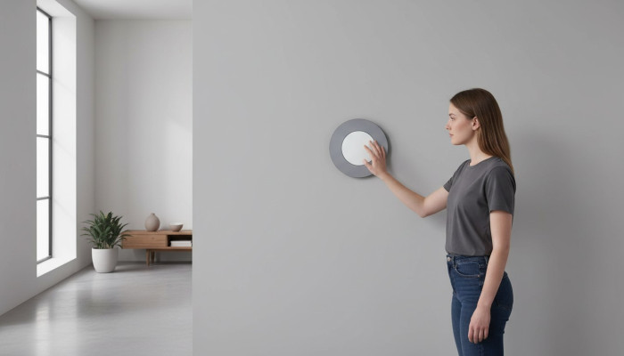Espejo redondo moderno de diseño gris para pared, nuevo mobiliario para sala de estar.