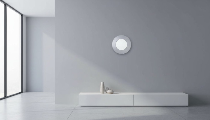 Espejo redondo moderno de diseño gris para pared, nuevo mobiliario para sala de estar.