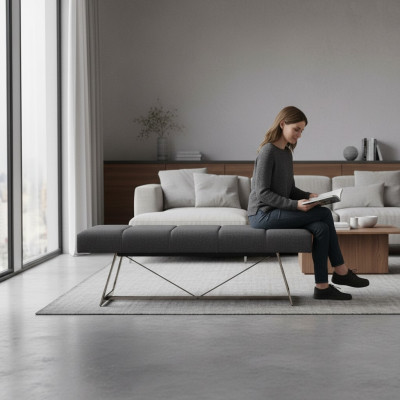 Banco de diseño Banco tapizado moderno Taburete Muebles de asiento Bancos de asiento Tejido Nuevo Muebles