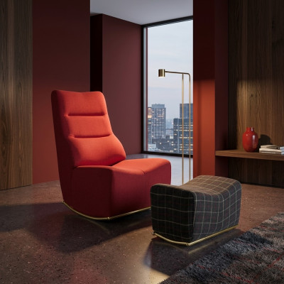 Conjunto de sala de estar 2 piezas sillón con taburete muebles modernos