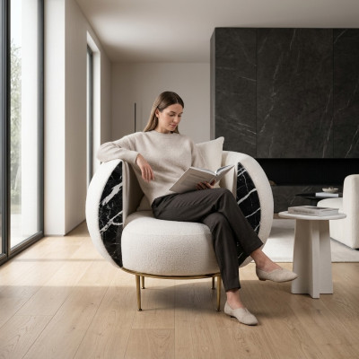Diseño de sala de estar Sillón Lujo Sofá Nuevo Tapizado Moderno Textil Muebles tapizados nuevos