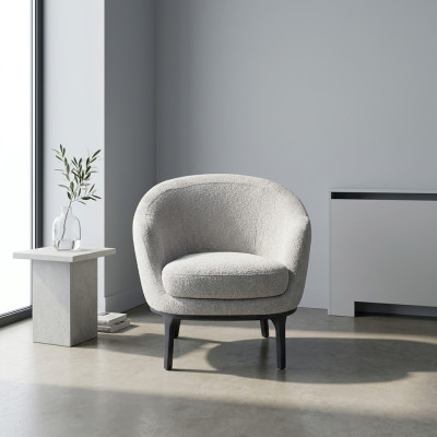 Diseñador de lujo Gris Sillón Acolchado Sofá Asiento Moderno Textil Muebles Acolchados