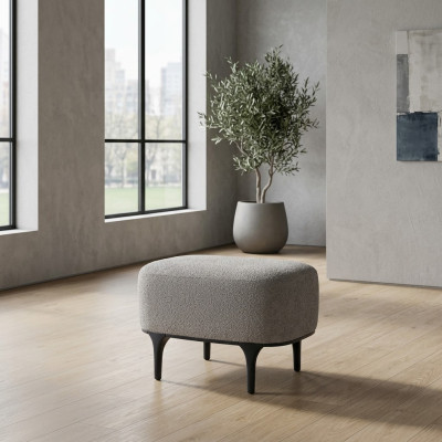 Diseñador moderno gris taburete sala de estar tapizado textil muebles tapizados
