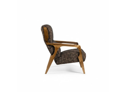 Sillón de lujo de sala de estar con asiento tapizado de poliéster de estilo moderno y diseño nuevo