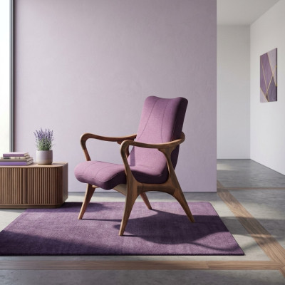 Diseño de muebles de asiento Púrpura Sillón Sofá Asiento Sala de estar Madera Moderno Tapizado Textil