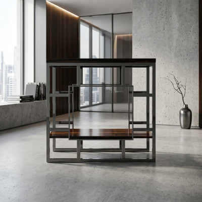 Consola de madera mesa de acero inoxidable de la consola de diseño de lujo de la sala de estar