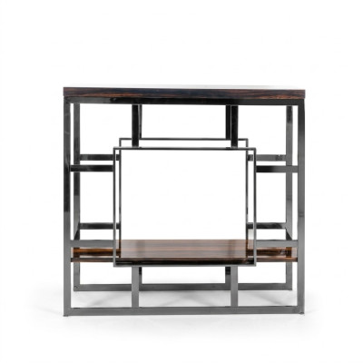 Consola de madera mesa de acero inoxidable de la consola de diseño de lujo de la sala de estar