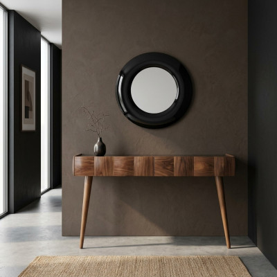 Consola cómoda moderna de madera con espejo de lujo para la sala de estar
