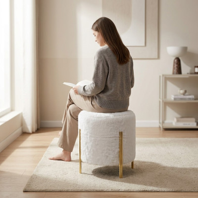 Muebles tapizados sala de estar modernos Taburete Decoración Textil Puf