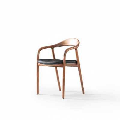 Silla de diseño de lujo de madera poltrona sillas comedor cuero.