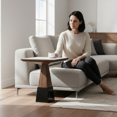 Mesa de café de sala de estar mesa auxiliar diseño de muebles de madera nuevo.