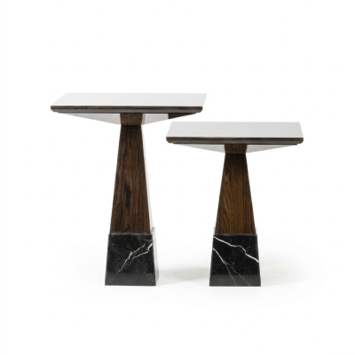 Juego de mesas de sala de estar 2x mesitas de diseño mesa de café madera mobiliario