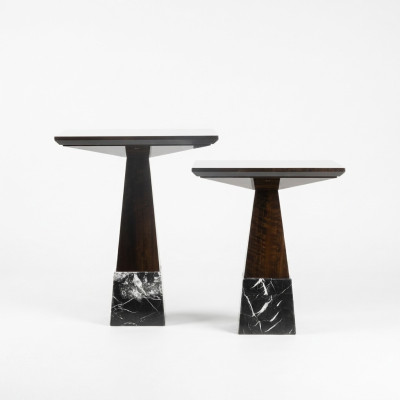 Marrón 2x conjunto de mesa auxiliar para sala de estar completo mesa de café mesa de centro
