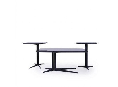 Juego de Sala de Estar 3 piezas Lujo Mesa de Centro 2x Mesas Auxiliares Mobiliario