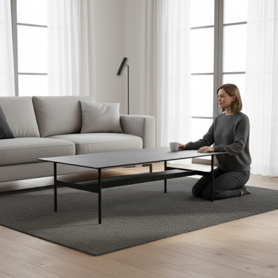 Mesa de centro negra Diseño de mobiliario de salón Sofá Nueva mesa de café Möbel
