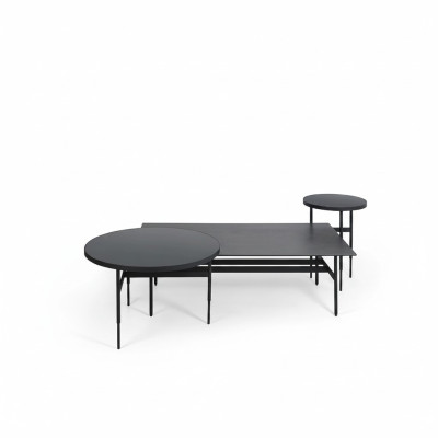 Mesa de centro de lujo Muebles de diseño Conjunto de 3 piezas 2x Mesita de salón completa