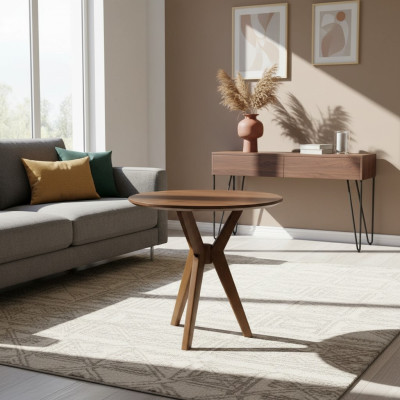 Mesa auxiliar de madera, muebles de salón, diseño moderno, mesa de café, decoración.