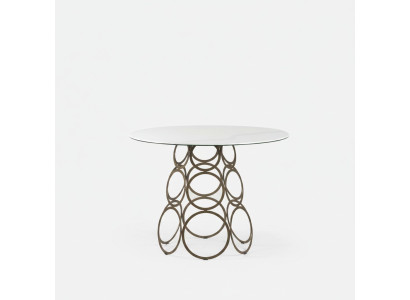 Mesa de comedor Mesa redonda Mesa de cocina con patas de mesa de metal 100×100cm Nuevo