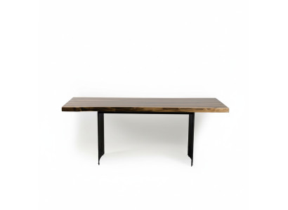Mesa de lujo marrón de diseño de acero inoxidable Mesas de comedor de madera Mesa de comedor moderna nueva