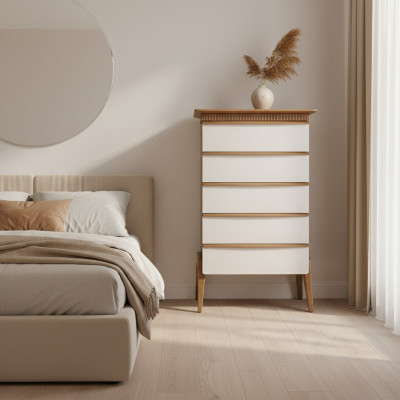 Cómoda de dormitorio de madera marrón muebles de madera nueva armario cómoda.