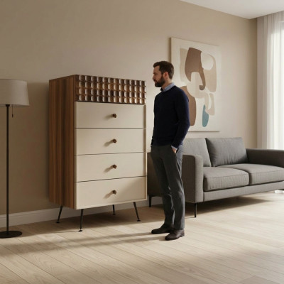 Mueble de madera para el dormitorio, cómoda nueva, armario cómoda, mobiliario