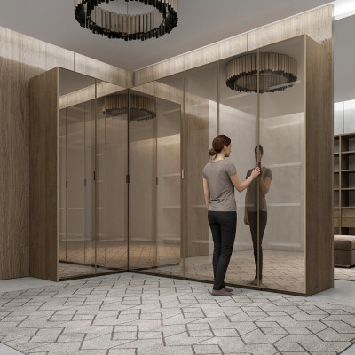 Dormitorio Nuevo Armario de Esquina Diseñador Lujo Muebles.