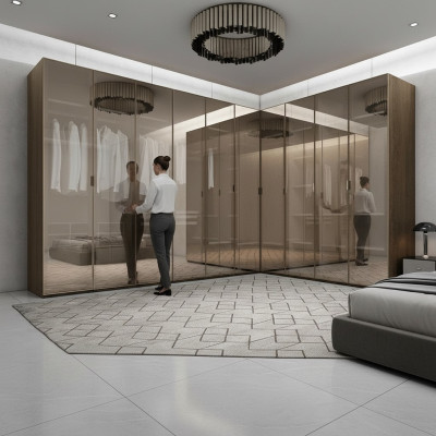 Esquina Armario Muebles de diseñador Dormitorio Lujo Mobiliario de esquina