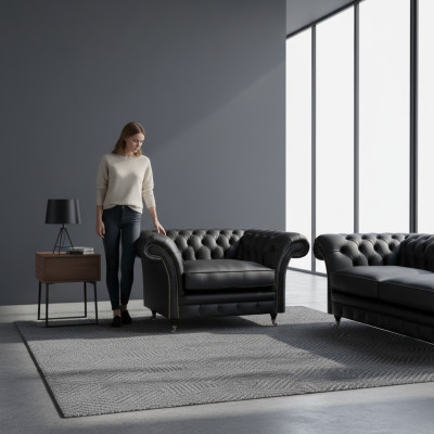 Modern Chesterfield Sessel Salón Muebles tapizados Textil Acolchado