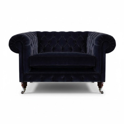Sillón de sala tapizado asiento lujo textil Chesterfield nuevo mobiliario