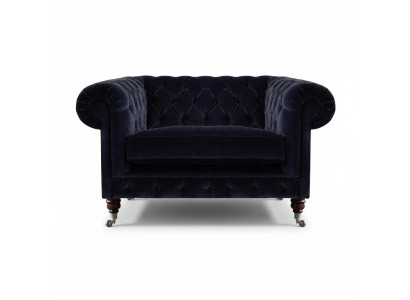 Sillón de sala tapizado asiento lujo textil Chesterfield nuevo mobiliario
