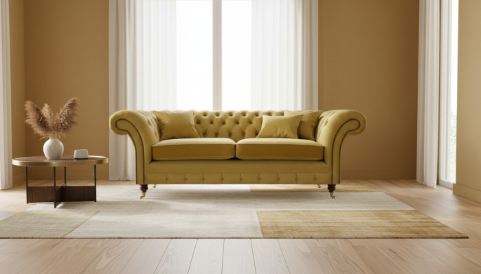 Sofá de dos plazas Chesterfield para sala de estar, moderno, muebles tapizados.