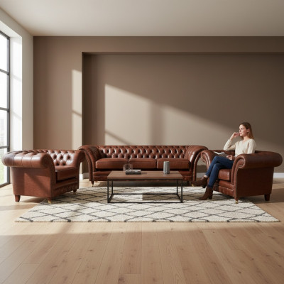 Sofás de cuero, sofás, juegos de tapicería, conjunto de sofás, sofás modernos, Chesterfield.